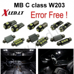 Mercedes Benz C class W203 LED salono ap&scaron;vietimo lempučių komplektas