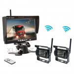 Belaidė 7 colių monitoriaus ir 2 galinio vaizdo kamerų sistema 12V/24V