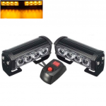 Įspėjamieji 2 LED žibintai lę&scaron;iniai &scaron;vyturėliai geltoni 12V-24V