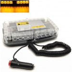 Oranžinis įspėjamasis galingas LED &scaron;vyturėlis su magnetiniu padu 24W 12V-24V.