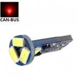 Raudona LED CAN BUS lemputė T10 / W5W - 5 LED