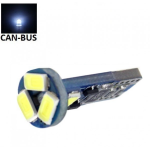 Balta LED CAN BUS lemputė T10 / W5W - 5 LED