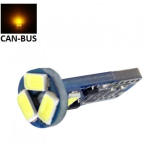 Geltona LED CAN BUS lemputė T10 / W5W / WY5W - 5 LED