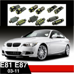 BMW 1 E81 E87 LED salono ap&scaron;vietimo lempučių komplektas