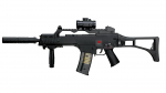G36C su duslintuvu, kolimatoriumi, rankenėle