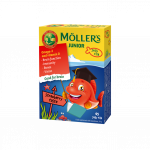 MOLLER'S OMEGA-3 JUNIOR, bra&scaron;kių skonio kramtomos žuvelės, 45 vnt