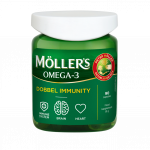 MOLLER'S OMEGA-3 DOBBEL IMMUNITY žuvų taukai, 90 kapsulių