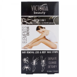 Victoria Beauty depiliacinės va&scaron;ko juostelės kojoms ir kūnui su anglimi, jautriai odai, 20vnt