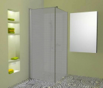 Nestandartinė du&scaron;o kabina Griubner AL-K1, pločio ir gylio matmenų suma 2000 - 2200 mm., matiniu arba ra&scaron;tuotu stiklu