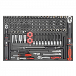 Įrankių komplektas į vežimėlius, 1/4'', & 3/8'', 143 pcs., 214301, SONIC EQUIPMENT