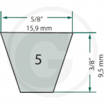 15.9 (5/8) x 1118mm La universalus diržas