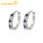 SACE GEMS Klasikiniai vario lydinio mėlyno cirkonio auskarai moterims Vestuvių dovanos mėlyna