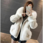 Rudens ir žiemos patelės imitacija ėriuko kailio žolės avių kirpimo imitacija lapės kailio apykaklės kailis