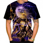 Gyvi Mirusieji 3D Spausdintas Mar&scaron;kinėlis Rokas Apvali Kaklo I&scaron;kirptė Trumpomis Rankovėmis Heavy Metal Mada Kasdienis Vyri&scaron;kas Unisex Vir&scaron;us XXXL