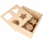 Cube d'activit&eacute; &agrave; d&eacute;corer - Bois - 10x16x16 cm - Beige - Mixte - Adulte