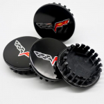 4x Juoda Balta Ratlankio Centrinė Gaubtelis 2008-2013 Corvette Kryžiuotos Vėliavos 68mm