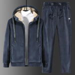 Thermal Hoodies Fleece sportinis kostiumas vėjui atsparus auksinis veliūrinis sportinis kostiumas vyri&scaron;kas sportinio kostiumo komplektas žiemos sportinis kostiumas, sporto salė, sportinė apranga M