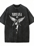 Vintažinio plovimo Nirvana Angel 90-ųjų Grunge Laismi Unisex Muzikos Gerbėjo Mar&scaron;kinėliai M įvairiaspalvis