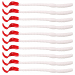 Žvejybos masalai spiningo masalas PVC plastikiniai kirminai, skirti upėtakių ir e&scaron;erių la&scaron;i&scaron;ų žvejybai 10 PCs balta