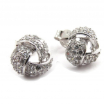 Les Tr&eacute;sors De Lily [J9556] - Boucles Argent 'D&eacute;esse' Blanc argent&eacute; (rhodi&eacute;) - 9 mm