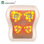 Jinkairui 4 Heads Electric Neck Back Lumbar Cervical Massage Pillow Vibrating Shiatsu with Infrared Heated Car Home Dual Use
