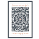Les Tr&eacute;sors De Lily [A2231] - Toile ardoise 'Mandala' gris (Celui qui vit sans folie n'est pas si sage qu'il croit. ) - 60x40 cm