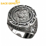 SACE GEMS Vario lydinio Vestuvės Sužadėtuvės Vyro žiedas Papuo&scaron;alai Dovana 7 sidabras