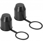 Priekabos kablys apsauginis dangtelis 2 dalių priekabos kablys dangtelis, atsparus dulkėms ir vandeniui, skirtas automobilinių namelių priekabų rutulinių galvučių apsaugai (Juoda) 15x10x5cm