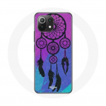 Coque pour Xiaomi Mi 11 Lite Attrape R&ecirc;ve Noir Fond Bleu et Violet