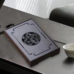 Kungfu arbatos padėklas, sausas poliruotas pavir&scaron;ius, stačiakampis ornamentas, universalus