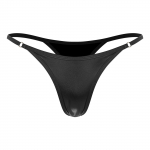 Moteri&scaron;ki metaliniai G-String stringai Žemo auk&scaron;čio mikro kelnaitės Seksualūs apatiniai apatiniai L juoda