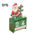 Kalėdinis medinis stalinis kalendorius Santa Sniego žmogus Elnias Medis Amžinasis kalendorius Medinis eksponavimo blokas Ornamentas namų biuro dekoravimui A žalia