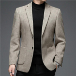 Rudens ir žiemos naujas kostiumas Vidutinio amžiaus vyrų mada Kasdienis klasikinis vilnonis kostiumas Striukė Vienvietis kostiumas Slim Blazer prekės ženklo drabužiai M