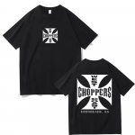 West Coast Choppers Cross Frame Print Mar&scaron;kinėliai Vyri&scaron;ki Hip Hop Streetwear Dideli mar&scaron;kinėliai Madingi mar&scaron;kinėliai Vyri&scaron;ki vilnos trumpomis rankovėmis L