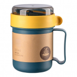 500 ml sriubos puodelis, ne&scaron;iojamas, pastovus, plastikinis, izoliuotas sriubos indas su dangteliu ir &scaron;auk&scaron;tu biurui 500ML