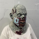 Zombių apokalipsės kaukė baisi lateksinė galvos danga vakarėliui juokinga vaiduoklio veido lateksinė kaukė One Size