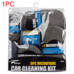 9vnt Automobilių plovimo valymo rinkiniai Mikropluo&scaron;to rank&scaron;luosčiai Skaistalai Sponge Wash Glove Polish Care Aplikatoriaus pagalvėlės Automobilių detalių plovimo įrankiai pilka