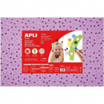 APLI Pochette 1 feuille de mousse caoutchouc - Lilas imprim&eacute;e rond Violets violetinė