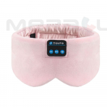Mink&scaron;ta miego kaukė, Bluetooth belaidės ausinės, miego ausinės, reguliuojama muzikinė akių kaukė, &scaron;ilkinė miego kaukė, akių kaukė miegui rožinė