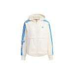 Adidas Originals Trefoil logotipas Siuvinėtas raidžių spaudinys Juostelė su gobtuvu Striukė Moteri&scaron;ka vir&scaron;utinė apranga Balta IL6499 M