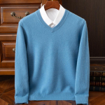 Vyri&scaron;kas 100% Merino vilnos Ka&scaron;myro V formos i&scaron;kirptės megztinis Smart Casual pagrindinis ilgomis rankovėmis trikotažas drabužiai vir&scaron;ūnės rudens žiemos L