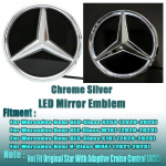 LED Veidrodžio Juodas Rėmelis Sidabrinis Rėmelis Naujausias 3D Priekinės Grotelės Žvaigždės Logotipas Mercedes Benz GLC X253 GLE W167 GLS X167 V W447 Emblemui