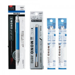 Tombow Mono Graph Zero mechaninis pie&scaron;tukas Mono Zero metalinis laikiklis trintuko rinkinys su 2 atsarginiais trintukais 0,5 mm ir pakuotės, mėlynas, PCB-462AZ mėlyna