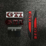 BSH1 VOLKSWAGEN VW GTI 3 vnt. 3D metalinis automobilio bagažinės logotipo lipdukas Grotelių emblemos Ženkleliai Lipdukai VW Golf 2 3 4 5 6 8 MK2 MK3 MK4 MK5 MK in2