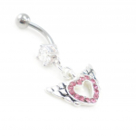 Les Tr&eacute;sors De Lily [I9468] - Body Piercing 'Love' rose ry&scaron;kiai rožinė