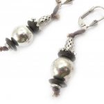 Les Tr&eacute;sors De Lily [J8012] - Boucles Cr&eacute;ateur 'Kilimanjaro' marron argent&eacute;