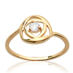 Bague Plaqu&eacute; Or 'D&eacute;esse' blanc dor&eacute; - 11 mm