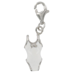 Les Tr&eacute;sors De Lily [Q4923] - Pendentif charm argent 'Maillot de bain' blanc argent&eacute; (rhodi&eacute;) - 15x7 mm balta