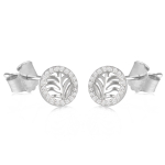 Les Tr&eacute;sors De Lily [Q7038] - Boucles Argent 'Sissi' blanc argent&eacute; (rhodi&eacute;) - 8 mm balta