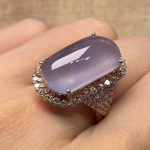 Prabangūs violetiniai akmeniniai žiedai moterims 9 violetinė